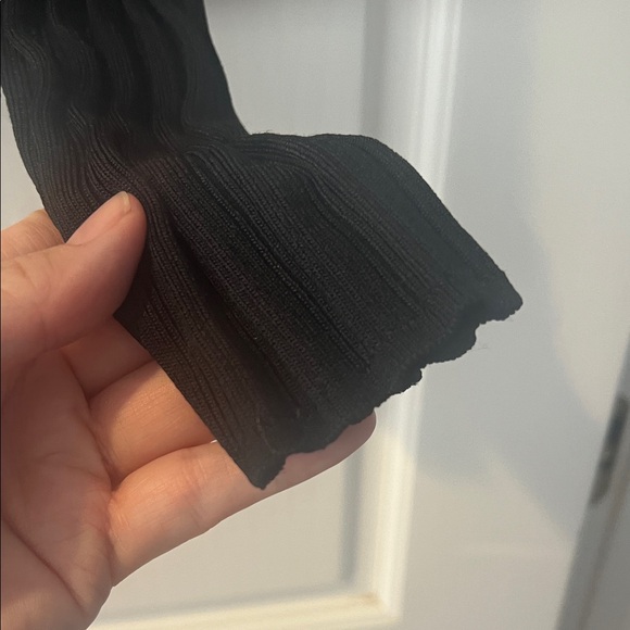 rag & bone Black Ribbed Collared Cardigan - Picture 6 of 9